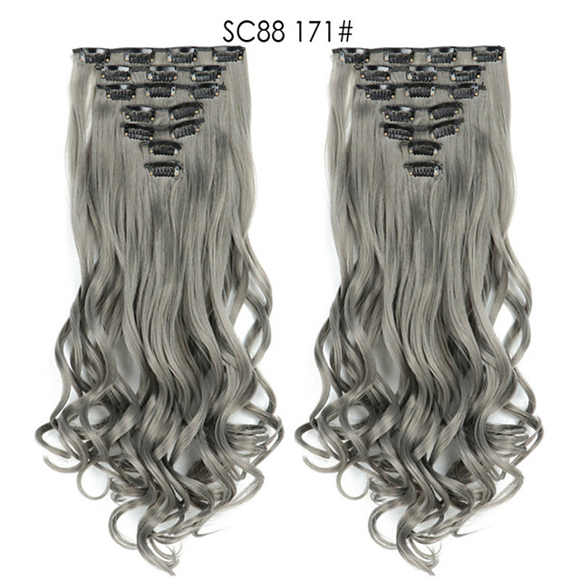 clip in hair extensions 7 stuks 16 clips krullend golvend rechte dikke
