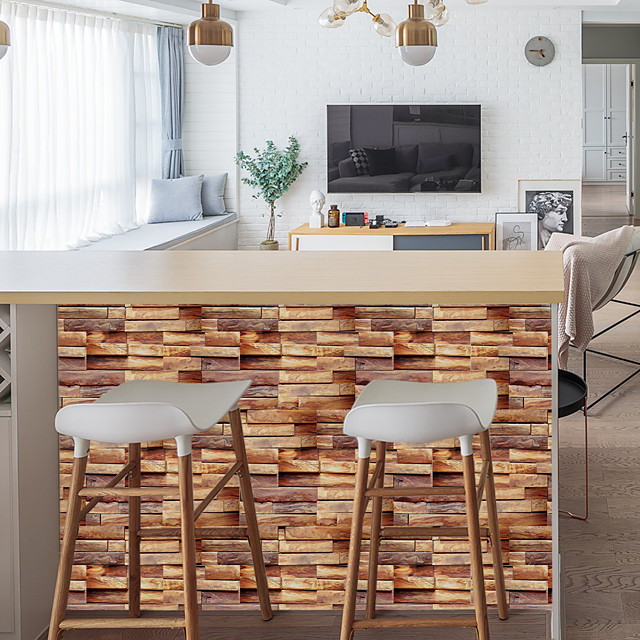 2021年 模造木目調セラミックタイルキッチンバスルーム粘着紙防水・防油琥珀色木目調シート粘着装飾ウォールステッカー 8558433