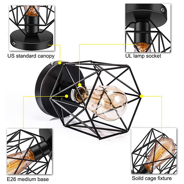 luz de techo led luz de techo de montaje semi empotrado vintage e26 e27