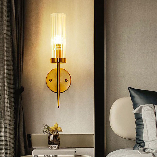 LED Wall Light Matte Modern Nordic Gold Glass Wall Sconces Bedroom ...