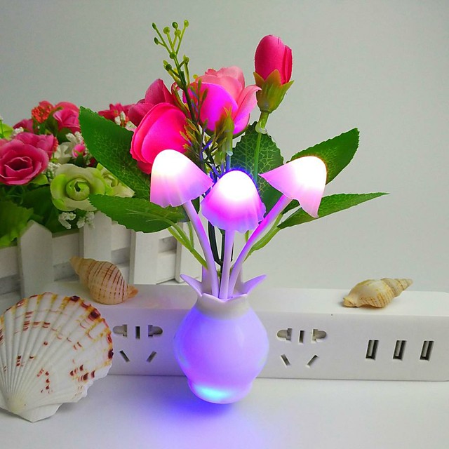 0.5 w ışık kontrolü akıllı led gece lambası ev dekoratif çiçek duvar