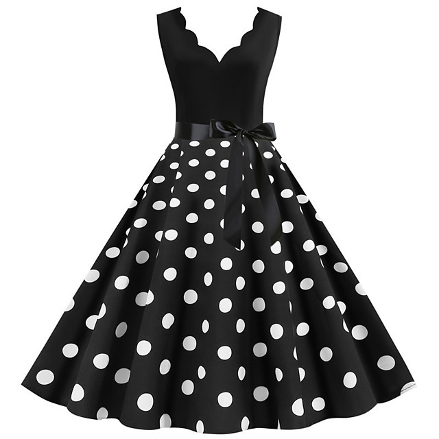 Audrey Hepburn Polka Dots 1950s Vintage Vacation Dress Dress Rockabilly ...