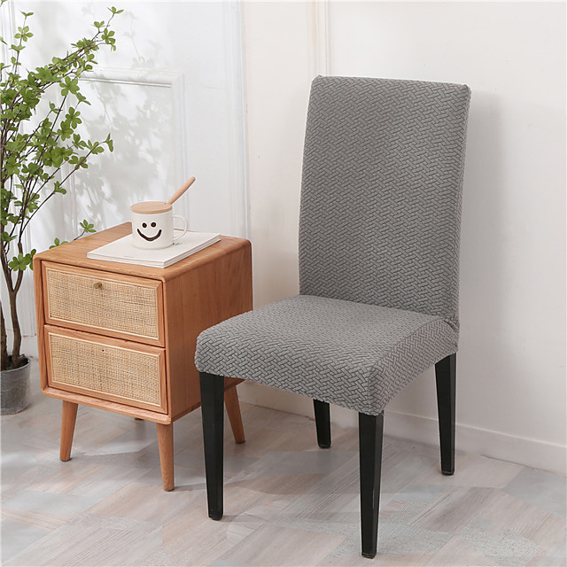 Fundas elásticas para sillas de comedor de color sólido, extraíbles