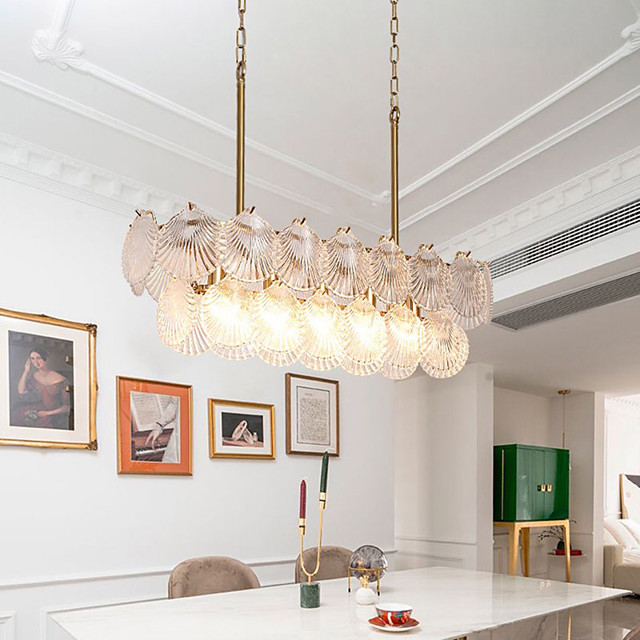 Lámpara colgante de luz led, isla de cocina de cristal, luz de 100 cm