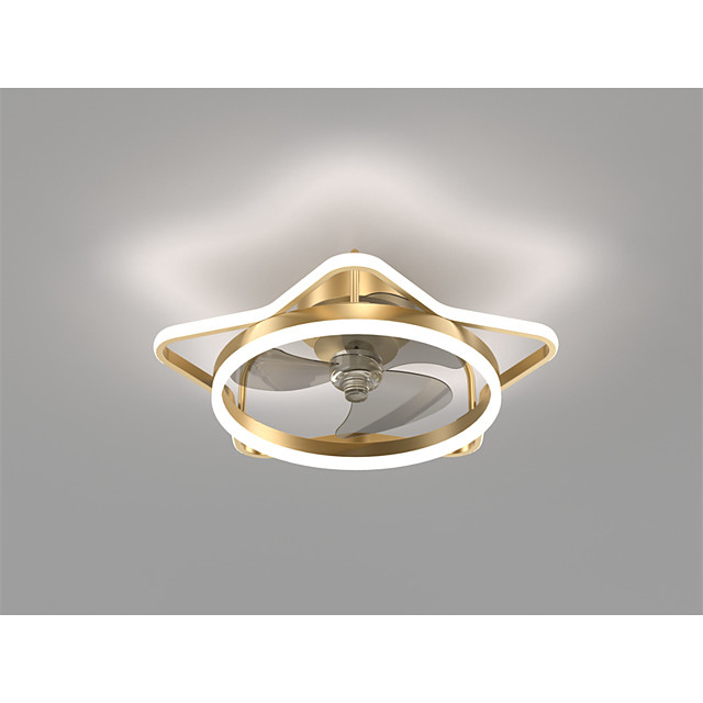 LED Deckenventilator Licht moderner schwarzer Goldstern 60cm