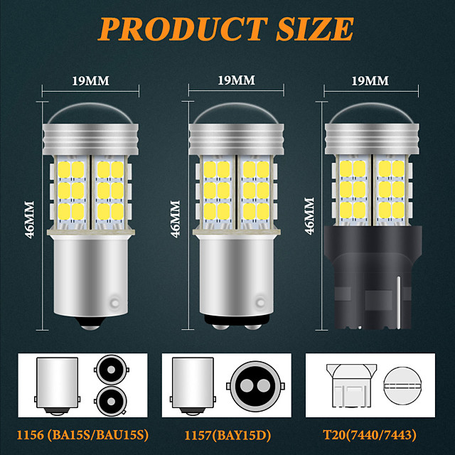 2 stuks led w21/5w 7443 7440 t20 1157 p21/5w bay15d auto reserve lampen