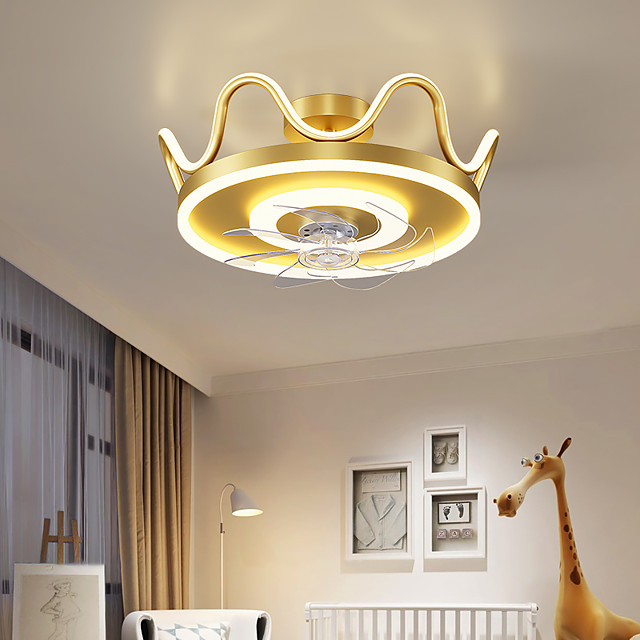 LED-Deckenventilator Licht Goldkrone Design 46 cm dimmbarer
