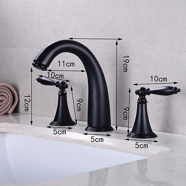 Baño grifo del fregadero - Separado Latón Envejecido / Galvanizado Muy