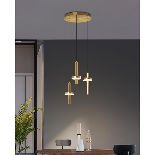 led pendelleuchte gold kücheninsel licht 1 kopf 3 köpfe holz messing