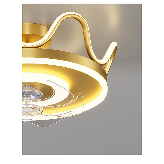 LED-Deckenventilator Licht Goldkrone Design 46 cm dimmbarer