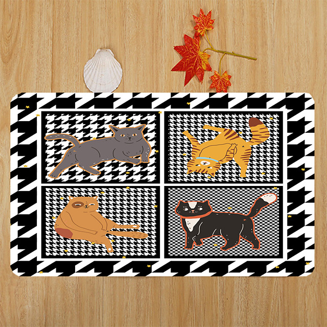 Tierkatze geometrische Serie Digitaldruck vierteiliges Set