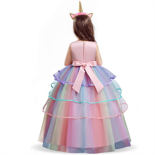 robe de petite fille pour enfants costume de fête princesse licorne