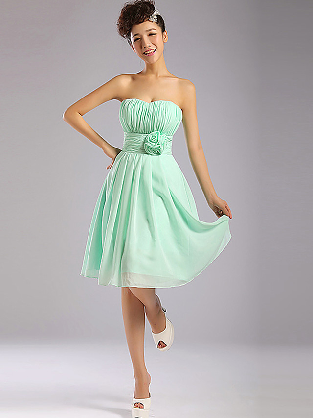 Robe de Demoiselle d'Honneur - Vert sauge A-line Sans ...