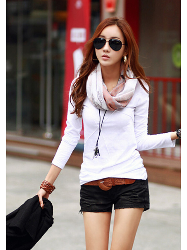 Women's Simple / Street chic T-shirt - Solid Colored / Summer 3422561 ...