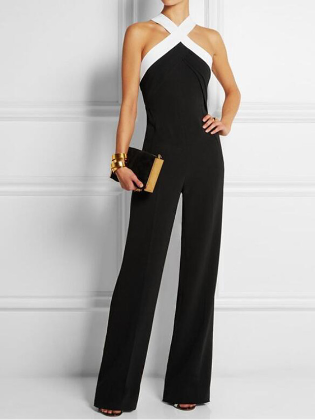 white halter jumpsuit plus size