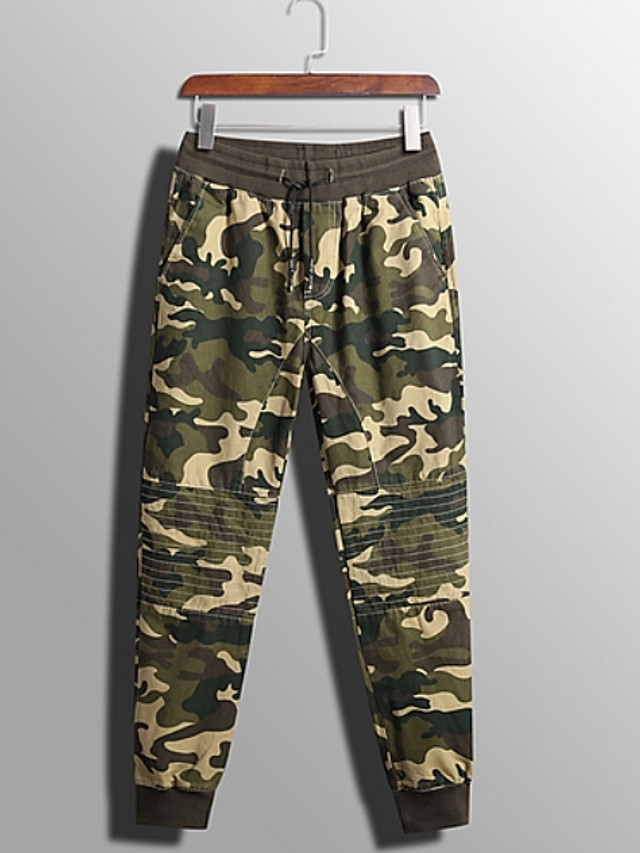 Men's Military Sports Slim Sweatpants Pants - Camo / Camouflage Black ...