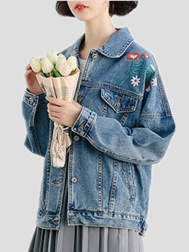 Veste en jean Femme - Couleur Pleine / Floral / Botanique ...