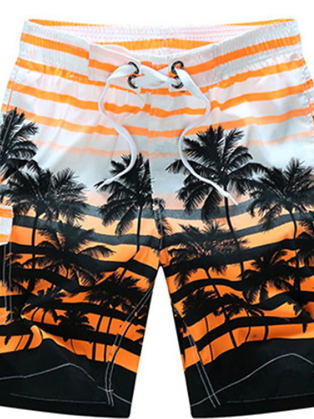 Homme Basique Short Pantalon - Rayé / Fleur Orange XXXXL ...