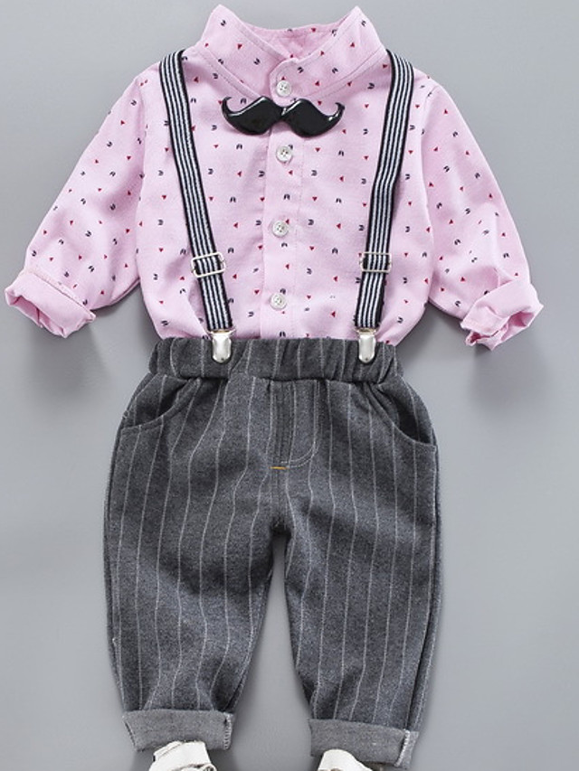 Baby Boys' Basic Daily Polka Dot Long Sleeve Regular Clothing Set