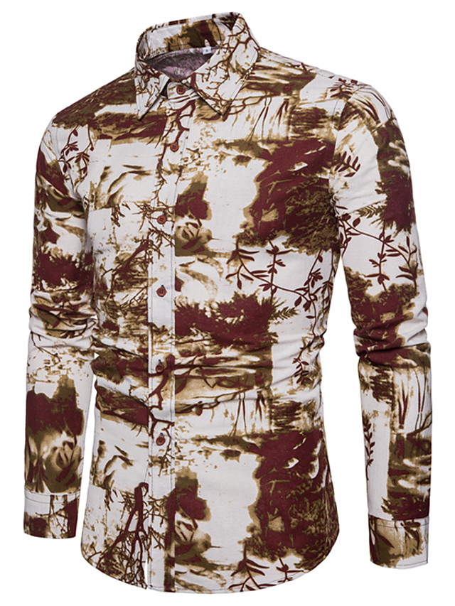 men's chinoiserie linen slim shirt