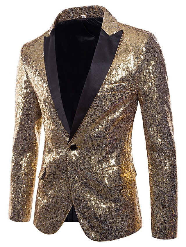 Rrive Mens Sequins Club Dance Casual Button Up Long Sleeve Dress Shirts