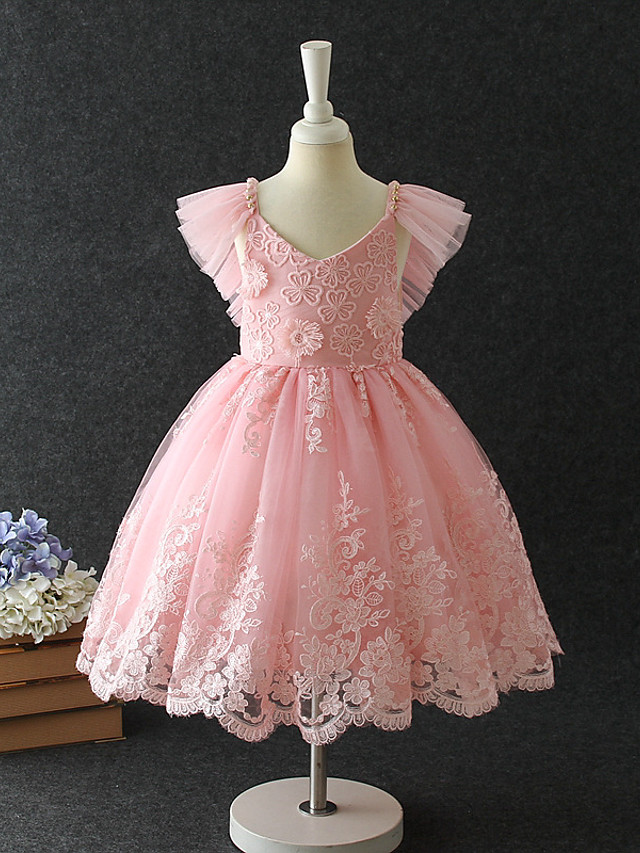 Princesa / Corte en A Midi / Longitud Mediana Pompa Vestidos de niña de