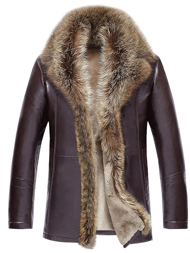 Homme Couleur Pleine Luxe Hiver Revers Cranté Manteau en ...