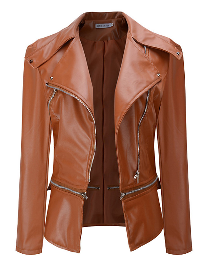 camel color faux leather jacket