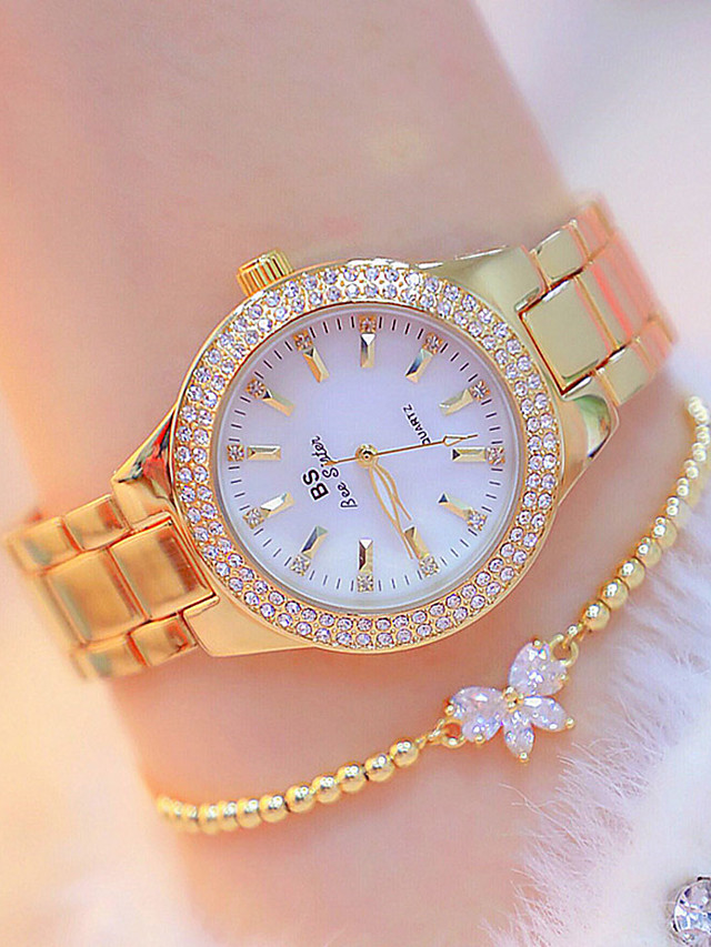 womens gold watch with diamonds