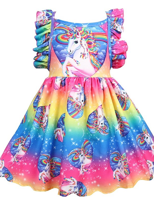 unicorn dress rainbow