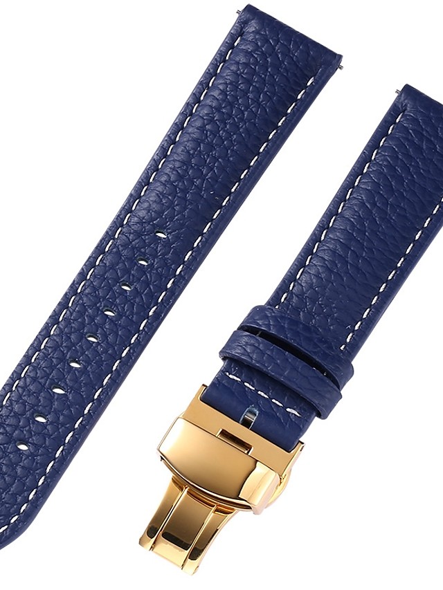 Genuine Leather Leather Calf Hair Watch Band Blue 17cm 6 69 Inches 18cm 7 Inches 19cm 7 48 Inches 1cm 0 39 Inches 1 2cm 0 47 Inches 1 3cm 0 5 Inches 21 16 49