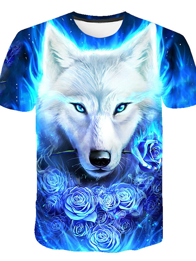 wolf print t shirt