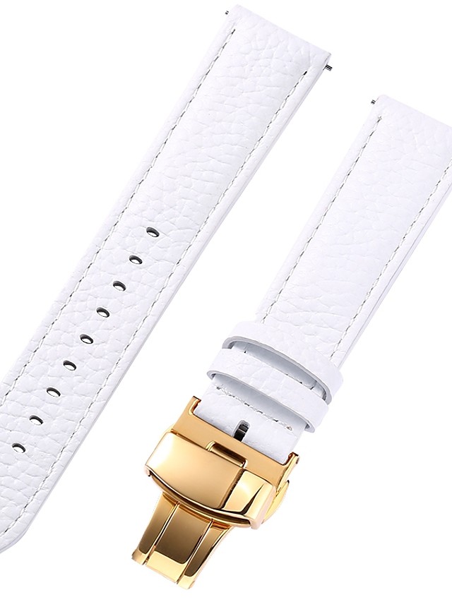 Genuine Leather Leather Calf Hair Watch Band White 17cm 6 69 Inches 18cm 7 Inches 19cm 7 48 Inches 1cm 0 39 Inches 1 2cm 0 47 Inches 1 3cm 0 5 Inches 21 16 49