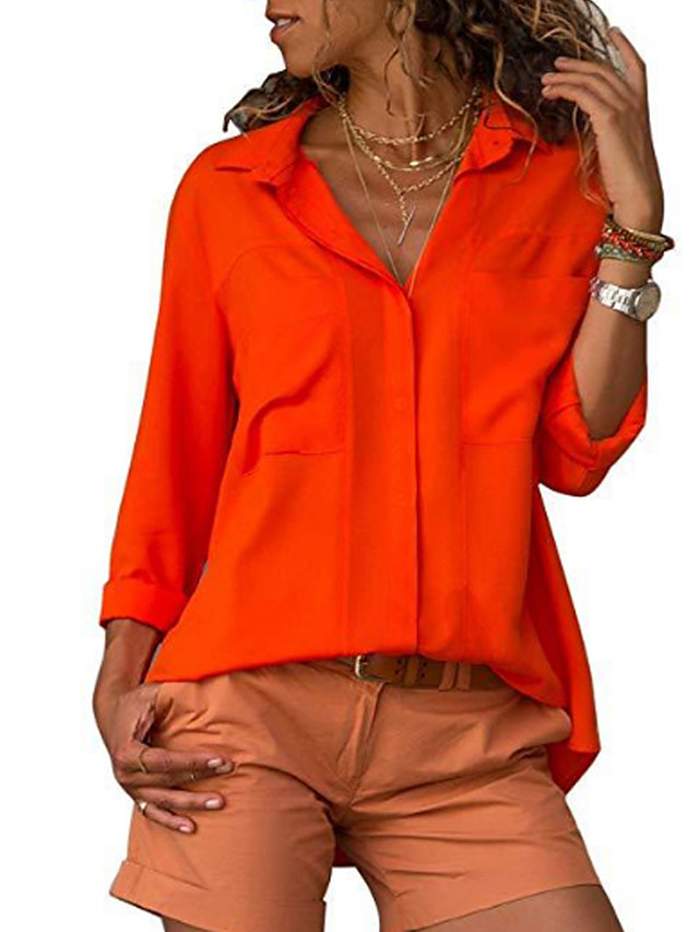 camisa naranja mujer