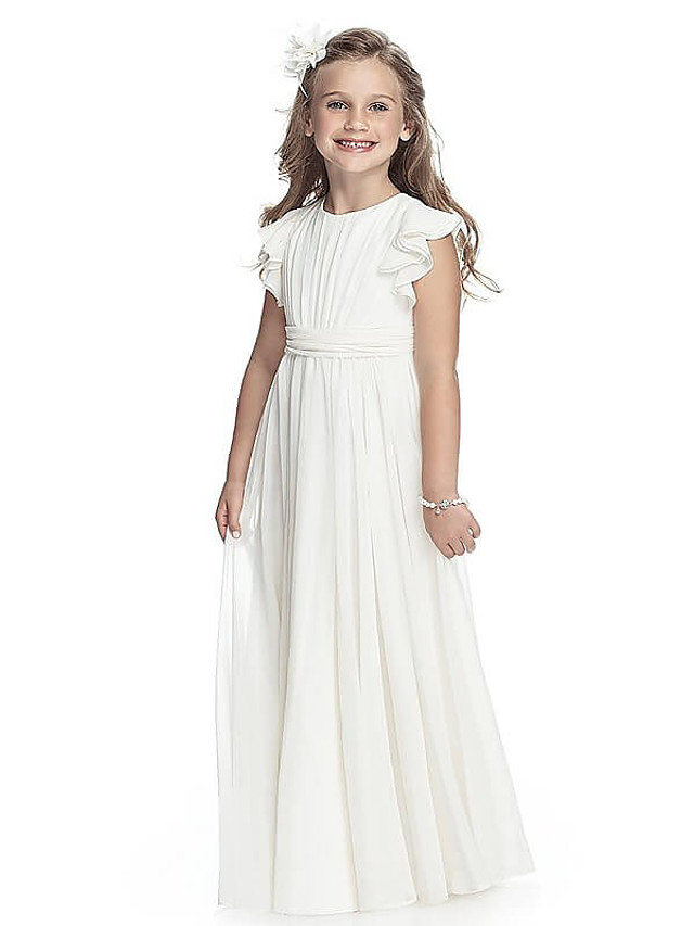 white junior bridesmaid dresses