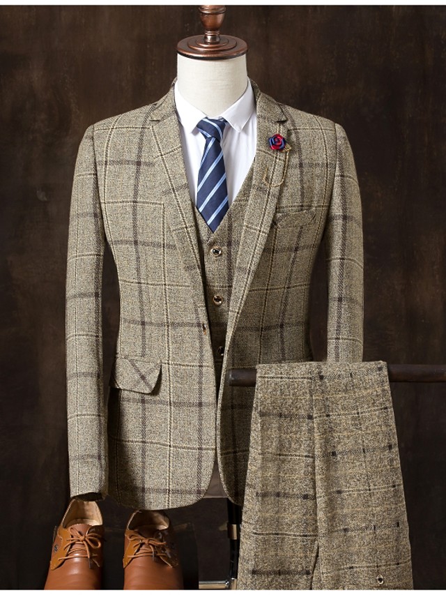 Khaki / Hell Gray / Marineblau Gestreift Reguläre Passform Baumwolle