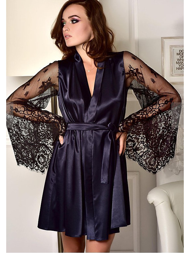Femme Dentelle Maille Robe de chambre Vêtement de nuit Mosaïque