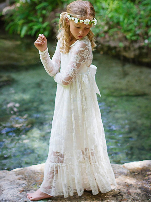 kids white maxi dress