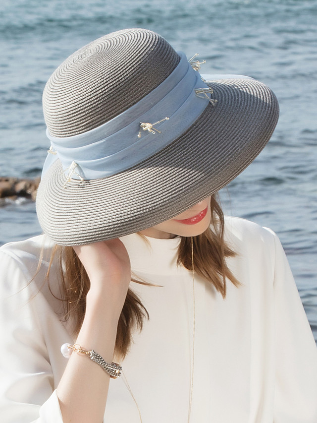 Tulle / Polyester Straw Hats with Crystals 1pc Casual / Daily Wear