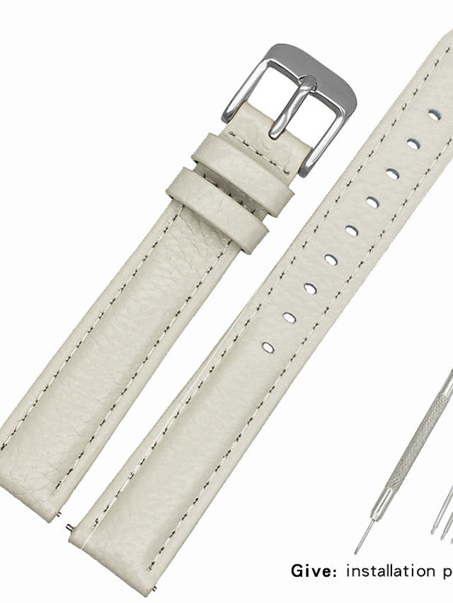 Genuine Leather Leather Calf Hair Watch Band White 17cm 6 69 Inches 18cm 7 Inches 19cm 7 48 Inches 1 2cm 0 47 Inches 1 3cm 0 5 Inches 1 4cm 0 55 Inches 21 12 09