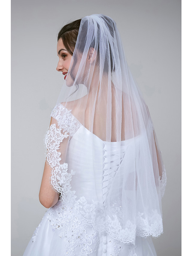 one tier wedding veils