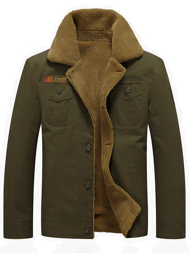 Men's Daily / Work Vintage / Military Winter Plus Size Short Jacket ...