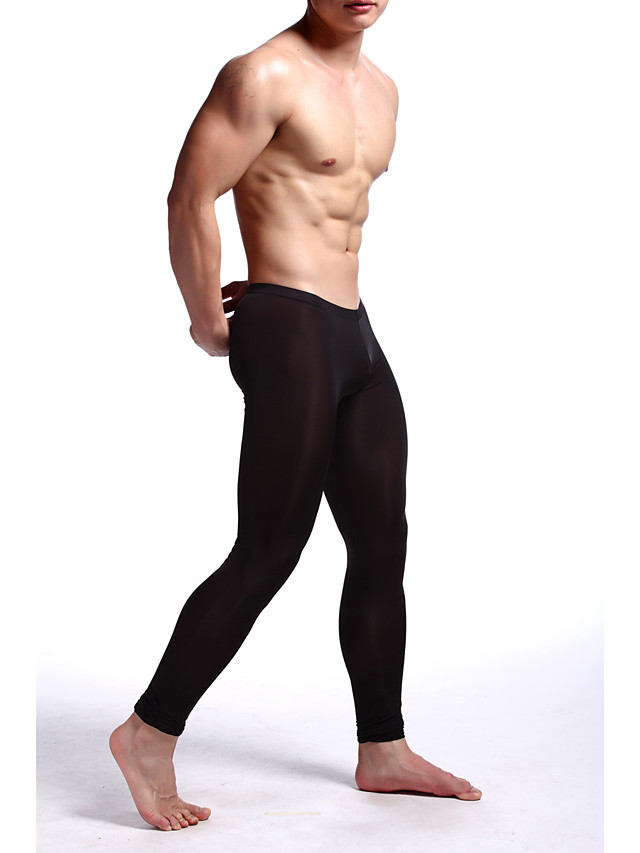 Men's Normal Nylon / Spandex Super Sexy Long Johns Solid Colored ...