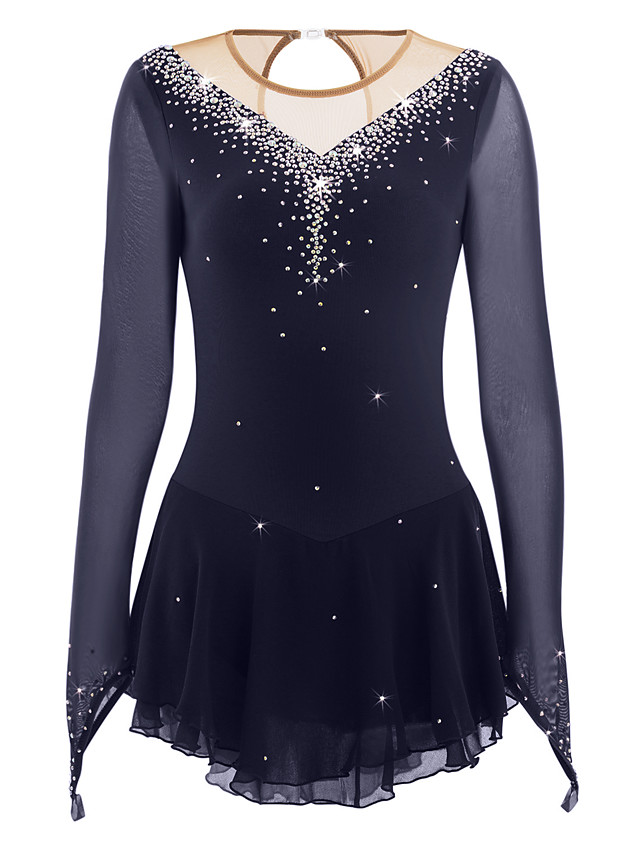 Robe de Patinage Artistique Femme Fille Patinage Robes Bleu Ciel