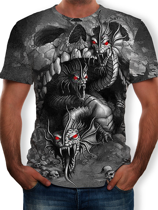 Tee-shirt Homme, 3D Imprimé Gris Foncé de 7856614 2020 à ...