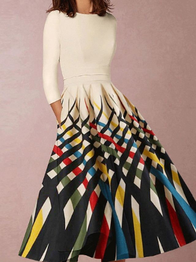 women's swing dresses with sleeves