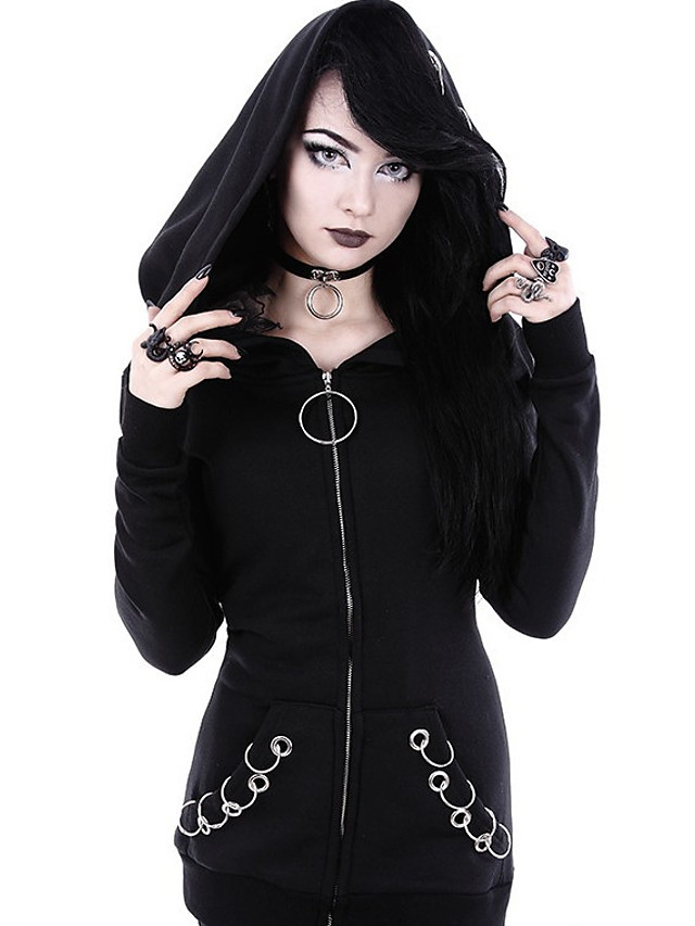 women's plus size black hoodie