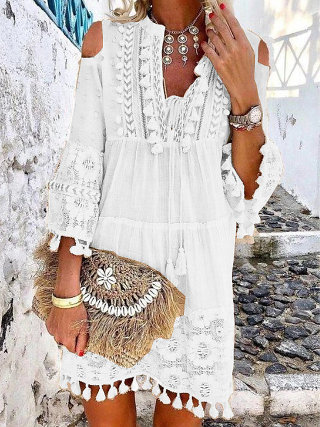 fringe shift dress