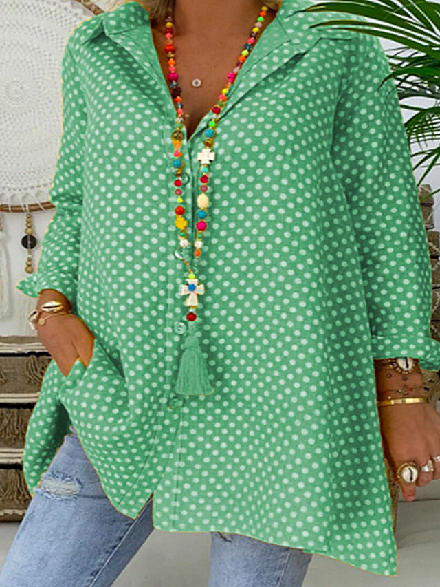 polka dot womens blouse