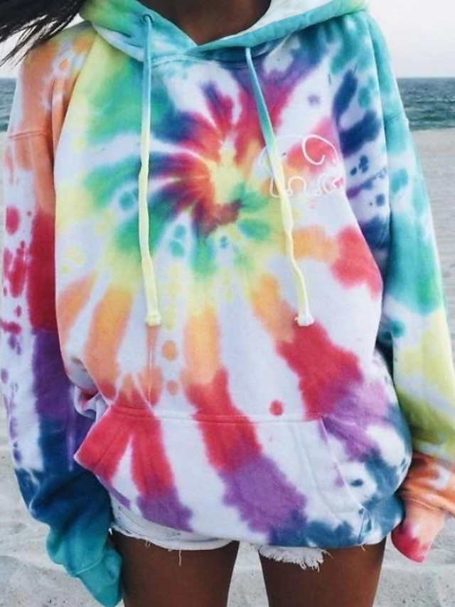 rainbow hoodie tie dye